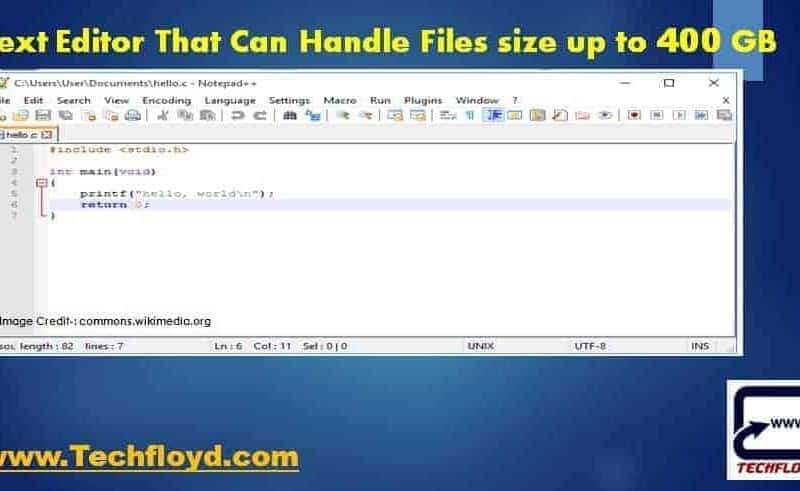 Text Editor That Can Handle Files size upto 400 GB