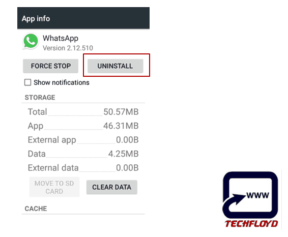 Uninstall Whatsapp