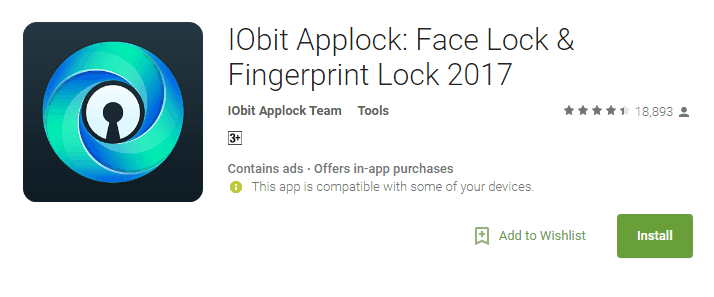 IObit Applock: Face Lock & Fingerprint Lock 2017.