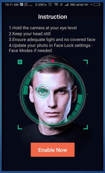 face lock Head over to face-lock option