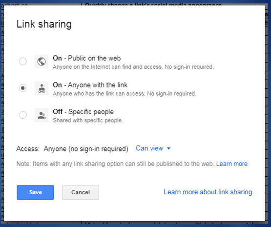 Google Drive Link Sharing