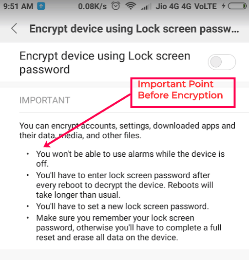 Important Points Before Encryption