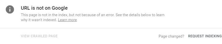 URL is not on google
