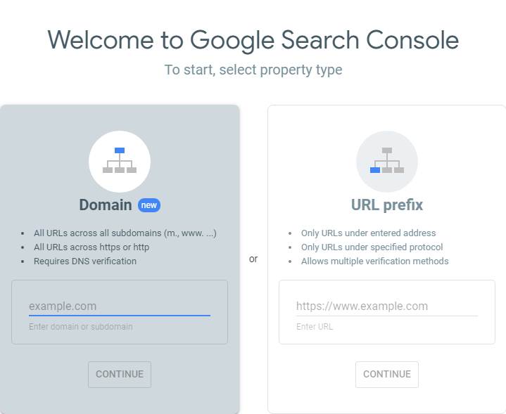 property types search console