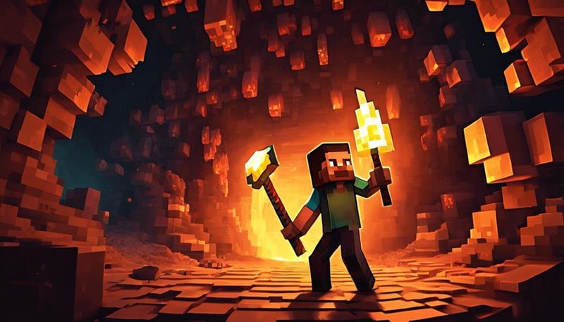 cave exploring in minecraft
